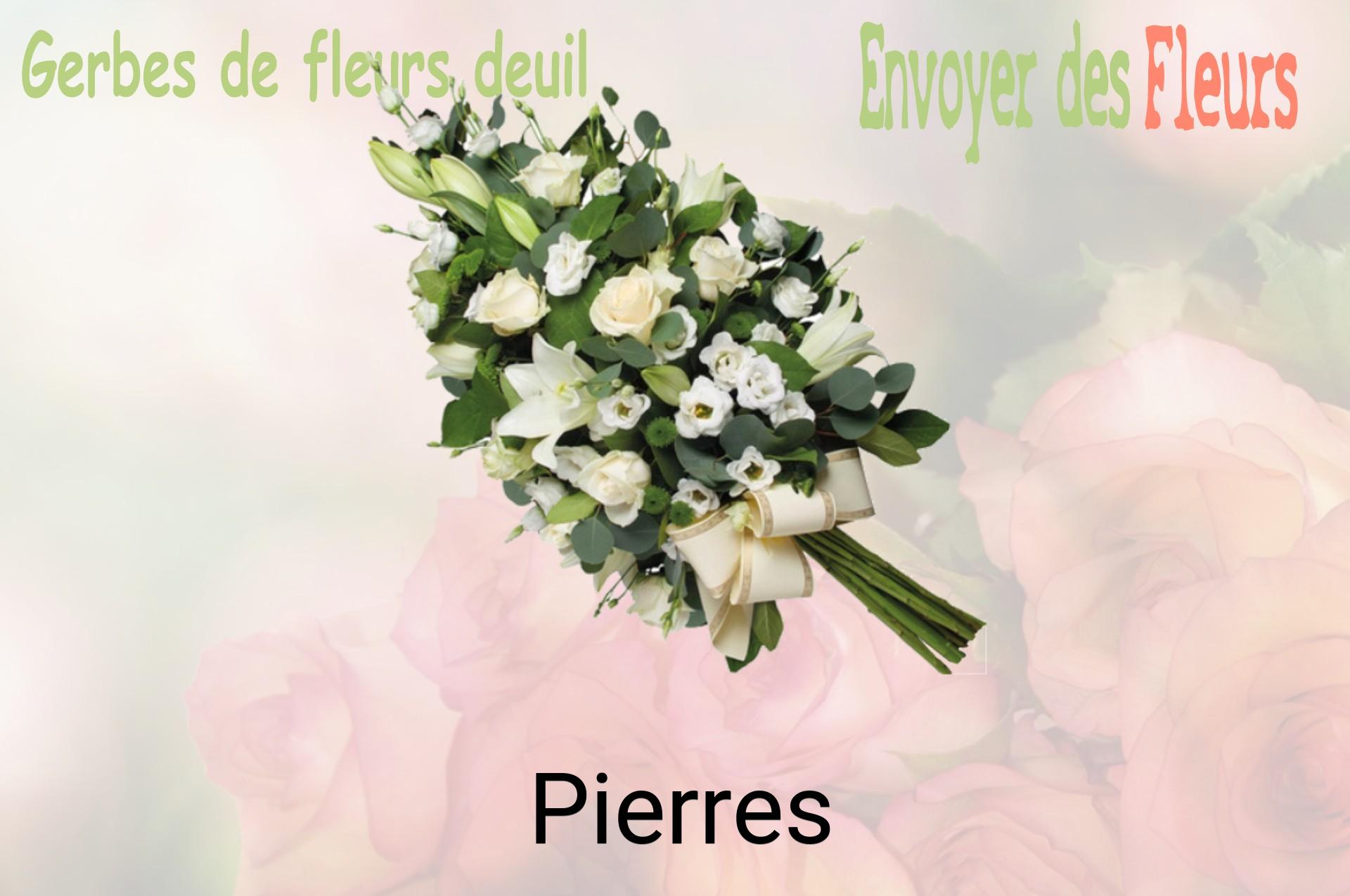Gerbe de fleurs de deuil livrée à Pierres